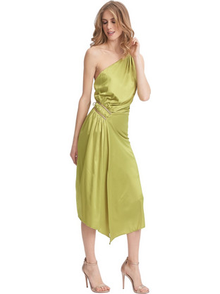 Bellona Midi Καλοκαιρινό Φόρεμα για Γάμο / Βάπτιση Lime 57354