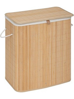 5Five 200141 Καλάθι Απλύτων Bamboo με Καπάκι 52x32x63cm Καφέ
