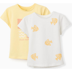 Zippy Σετ Παιδικά T-Shirt Κοντομάνικα Λευκά Κίτρινα 31071166033