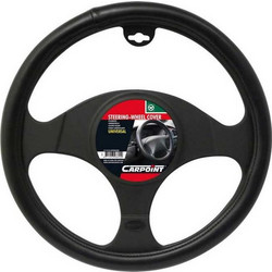 Carpoint Κάλυμμα Τιμονιού Αυτοκινήτου Leather Look με Διάμετρο 37-39εκ. από Δερματίνη Μαύρο (2510103)