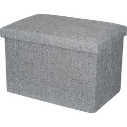 Σκαμπό Αποθήκευσης MDF Γκρι Λινάτσα 45x30x30cm