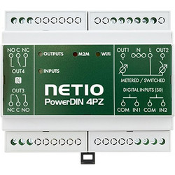 Netio PowerDIN 4PZ, dual 230V/16A electricity meter with relay