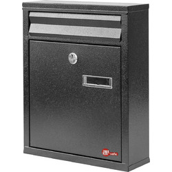 Inox Kiss Γραμματοκιβώτιο Μεταλλικό Μαύρο 30x24x8.5cm (LOC630)