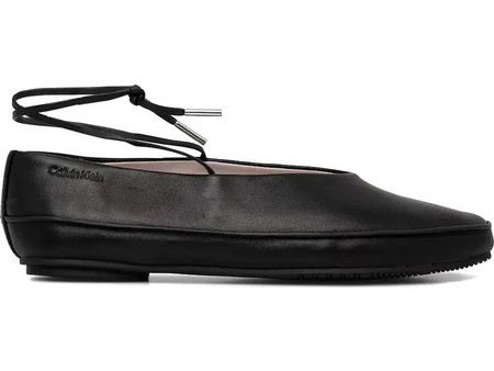 CALVIN KLEIN Leather Mary Jane Ballerinas - Ck Black