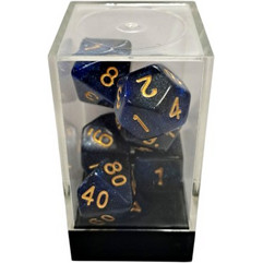 Κάισσα - Starry Blue-Black/Gold Polyhedral 7-Die Set