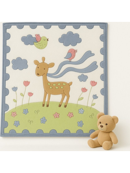 Beboulino Forest Κουβέρτα Αγκαλιάς Fleece 80x90m Πράσινη