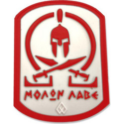 Patch 3D ΜΟΛΩΝ ΛΑΒΕ (Λευκό - Κόκκινο)