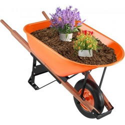 Καρότσι VEVOR Μονής Ρόδας 6 Cu Ft Καρότσι Κήπου 330 lbs (149,69 kg) Καρότσι Χρήσης