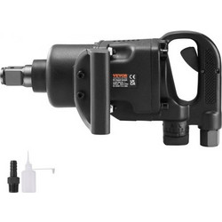 VEVOR Αερόκλειδο 2,5 cm, Μέχρι 3698,45 Nm Ροπή Αντίστροφης Κατεύθυνσης 2,5 cm Πνευματικό Κλειδί Κρούσης Ελαφρύ με 2 Λαβές για Βαριές Επισκευές και Συντήρηση