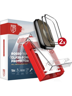 Tempered Glass Apple Watch 9 / 8 / 7 (45mm) Rosso with Installation Tray Αντιχαρακτικό Γυαλί Προστασίας Οθόνης 2 Τεμάχια - Black (8719246474422)