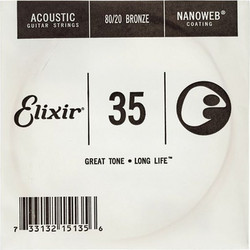 Elixir Strings Nanoweb Χορδή Ακουστικής Κιθάρας 80/20 Bronze 35"