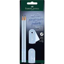 Σετ μολύβια Faber Castell Sparkle +γόμα+ξύστρα sky blue