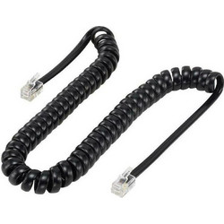 Powertech Σπιράλ Τηλεφωνικό Καλώδιο RJ10 4P4C 2m Μαύρο (CAB-T014)