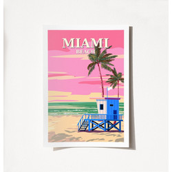 Poster A4 Miami - 2016 Multicolor