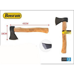 Τσεκούρι 1000g 18x43cm με ξύλινη λαβή Bossram 626445 - Bossram