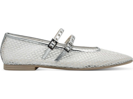 TAMARIS MESH BALLET FLATS 22143-44 SILVER