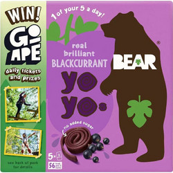 Παιδικό Σνακ Φρούτου Φραγκοστάφυλο Bear Giant Yo Yo Blackcurrant Pure Fruit Rolls Multipack 5x20g