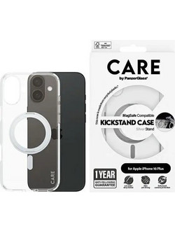 PanzerGlass CARE by Feature Kickstand Case iPhone 16 Plus 6.7 silver/silver MagSafe 1327 - (PAN000874-0)