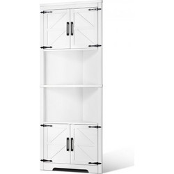 VEVOR Γωνιακή Ντουλάπα 68,5 x 36 x 171 cm με 4 Ξύλινες Πόρτες & Ρυθμιζόμενα Ράφια Λευκή SJSNJSNJGD684LBBOV0