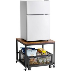 VEVOR Βάση Μίνι Ψυγείου 90kg με Αποθηκευτικό Καρότσι & Περιστρεφόμενους Τροχούς Ανοιχτό Καφέ DTCKMNBXZJ1C1W7AXV0