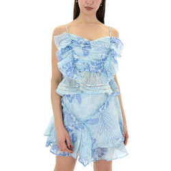 FLORAL PRINT SLEEVELESS RUFFLE TOP WOMEN AUGUST