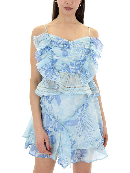 FLORAL PRINT SLEEVELESS RUFFLE TOP WOMEN AUGUST