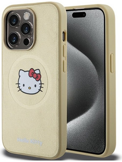Hello Kitty Leather Kitty Head MagSafe - θήκη για Apple iPhone 14 Pro Max - Χρυσό