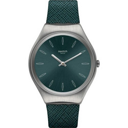 Swatch Irony Skin Γυναικείο Ρολόι με Πράσινο Δερμάτινο Λουράκι SYXS121