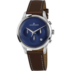 Jacques Lemans Retro Classic Ανδρικό Ρολόι Χρονογράφος με Καφέ Δερμάτινο Λουράκι 1-2067C