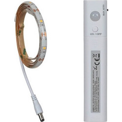 Banda LED, Lamba, 1m, Alba, Senzor De Miscare, Baterii AAA, 3000K