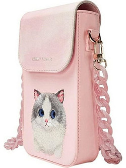 Nimmy phone bag BIG EYED PET 2.0 Cat pink