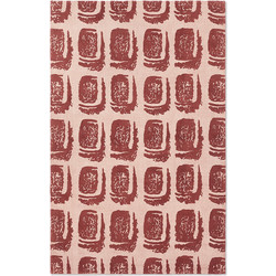 Ted Baker Woodblock Χειροποίητο Χαλί Ορθογώνιο Καλοκαιρινό Βαμβακερό 250x350cm Red 163003