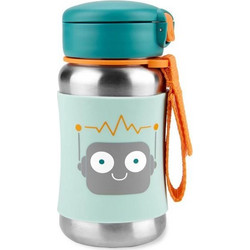 Skip Hop Zoo Spark Robot Παιδικό Μπουκάλι Ανοξείδωτο BPA Free με Καλαμάκι Μπλε 350ml