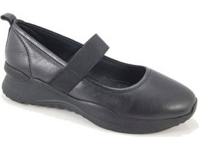 Safe Step WOMEN'S BALLERINAS 2429 BLACK LEATHER Safe Step