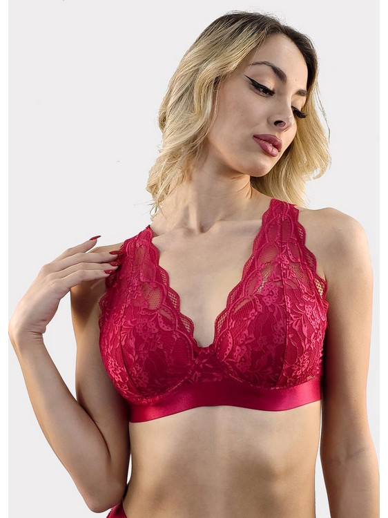 Ysabel Mora Bralette με Ελαφριά Ενίσχυση Μπορντό
