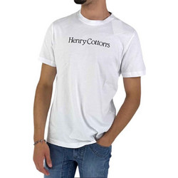 HENRY COTTONS T-SHIRT ΜΕ ΛΑΙΜΟΚΟΨΗ 100%ΒΑΜΒΑΚΙ ΜΕ ΣΤΑΜΠΑ ΤΟ LOGO ΕΜΠΡΟΣ ΚΑΝΟΝΙΚΗ ΓΡΑΜΜΗ