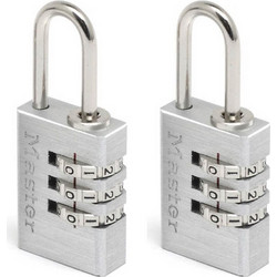 MasterLock Σετ 2 λουκέτα αποσκευών συνδυασμού 3 ψηφίων 20mm