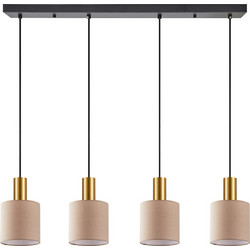 Home Lighting Κρεμαστό Φωτιστικό Οροφής Ράγα Πολύφωτο E27 Καφέ SE21-GM-4-4BL-SH3 77-8616