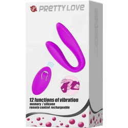 Pretty Love Letitia Διπλός Δονητής για Ζευγάρια με Τηλεχειριστήριο 10cm Μωβ