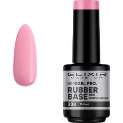 Elixir Semigel 338 Cover Rubber Base Ημιμόνιμο Βερνίκι Νυχιών 15ml