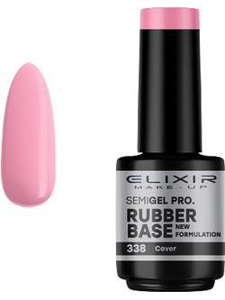 Elixir Semigel 338 Cover Rubber Base Ημιμόνιμο Βερνίκι Νυχιών 15ml