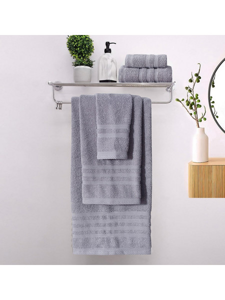 Πετσέτες Μπάνιου (Σετ 3τμχ) 100% Βαμβάκι Blanca Grey 500gsm