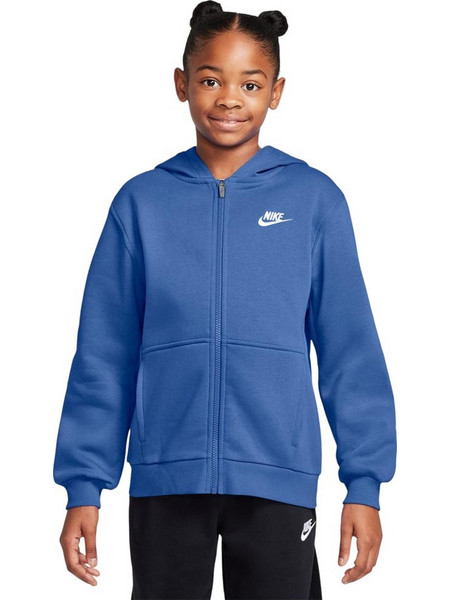 Nike Παιδική Ζακέτα Φούτερ με Κουκούλα και Φερμουάρ Μωβ Μπλε FD3004-411
