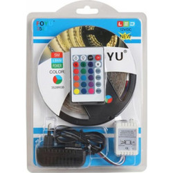 Εύκαμπτη Αδιάβροχη Ταινία LED 5 Μέτρων RGB FOYU 3528 με Τηλεχειριστήριο 54SMD 4,8W/m
