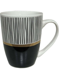 Κούπα City 028838 8x8x11cm White-Black Πορσελάνη