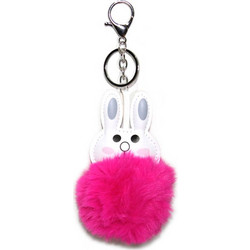 Μπρελόκ Pom Pom Λαγουδάκι Φούξια 11x7.5cm