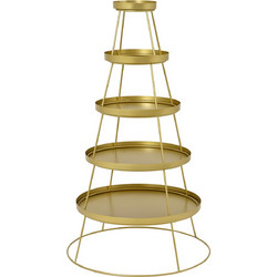 Μεταλλική Χρυσή Βάση 5 Επιπέδων 70 x 70 x 124 cm - Beauty Home