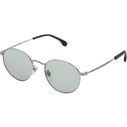 Lozza SL2312M 0579 Ανδρικά Γυαλιά Ηλίου Στρογγυλά Μεταλλικά Ασημί με Μαύρο Polarized Φακό