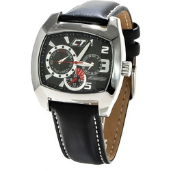 Chronotech Ανδρικό Ρολόι με Μαύρο Δερμάτινο Λουράκι CC7049M-02