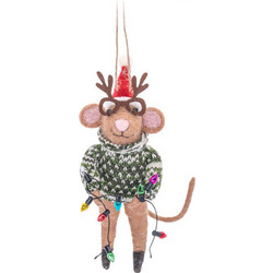 Χριστουγεννιάτικο Στολίδι Christmas Party Mouse Sass and Belle FELTXM180